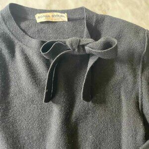 Vintage Sonia Rykiel Black Knit Tie-Front Cardigan — Made in Italy